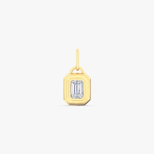 [P18EM]  Golden Domed Emerald Charm