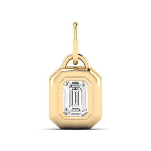 [P18EM]  Golden Domed Emerald Charm