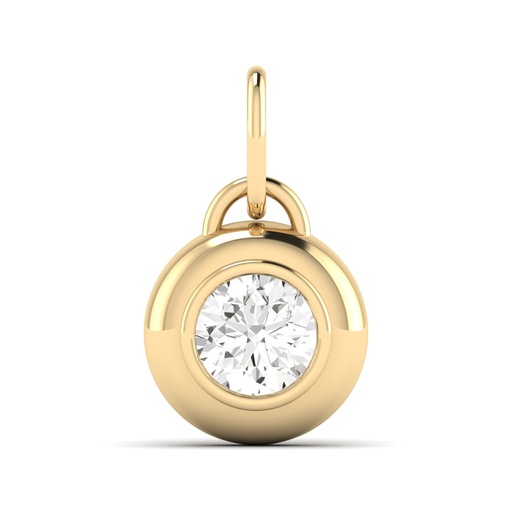 [P18RB]  Golden Domed Round Charm