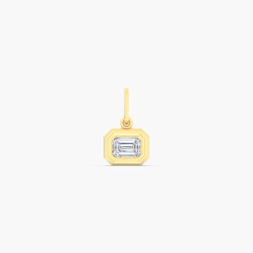 [P399EW] East West Emerald Domed Charm