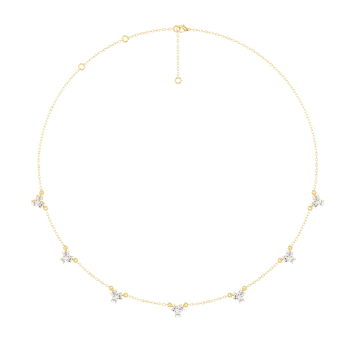 [NF205] Multi Shape Cluster Station Necklace 
