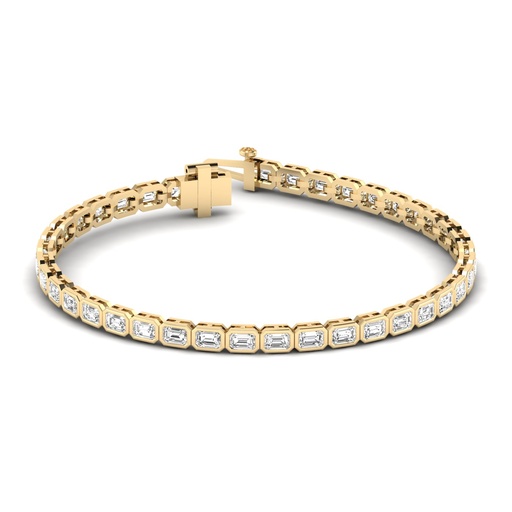 [BZ103] East West Emerald Bezel Tennis Bracelet 