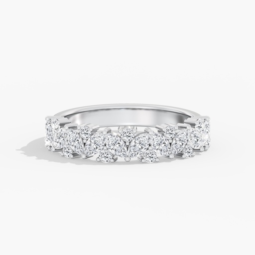 [R528] Angled Marquise and Round Accent Band