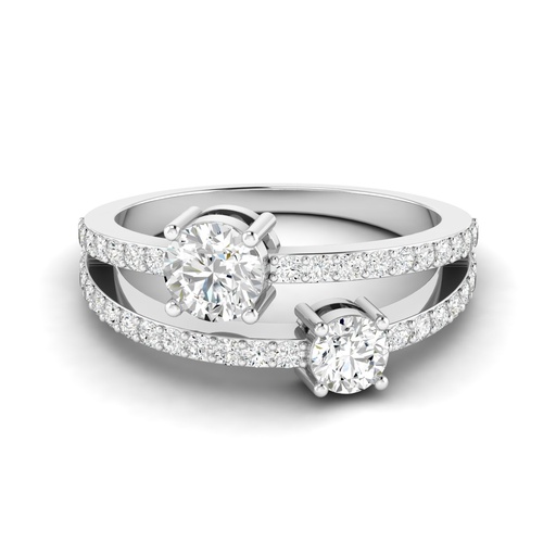 [R337] Orbit Two Stone Ring