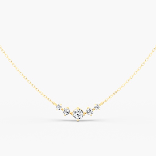 [N14ST] Starlight Graduated Five Stone Necklace