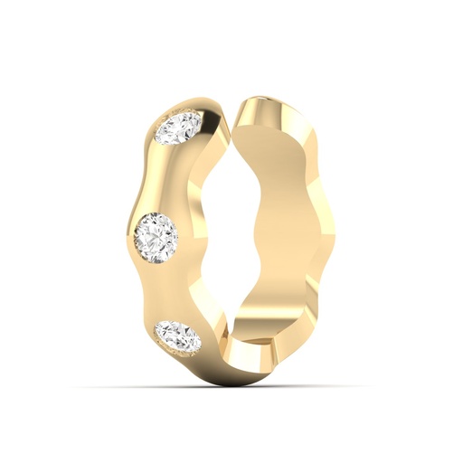 [ECUFF89] Ripple Edge Inlay Ear Cuff 