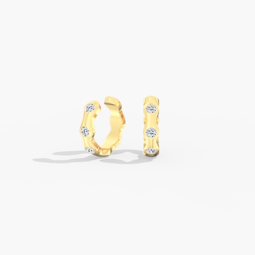 [ECUFF89] Ripple Edge Inlay Ear Cuff 