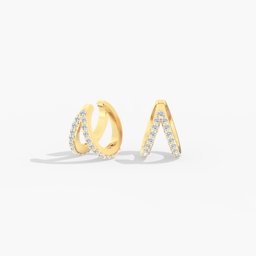 [ECUFF92] Split Pave Ear Cuff 