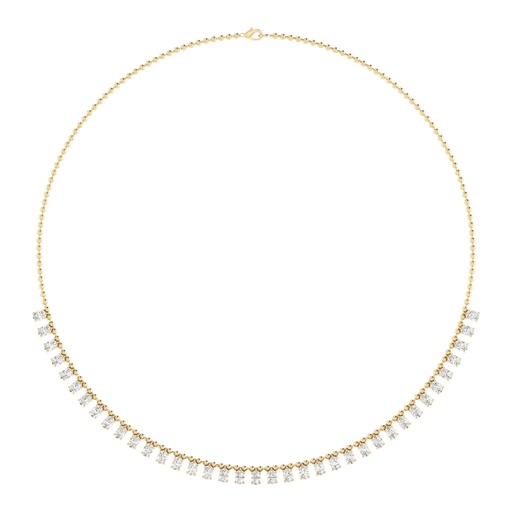 [N172] Oval Bead Chain Shaker Necklace 