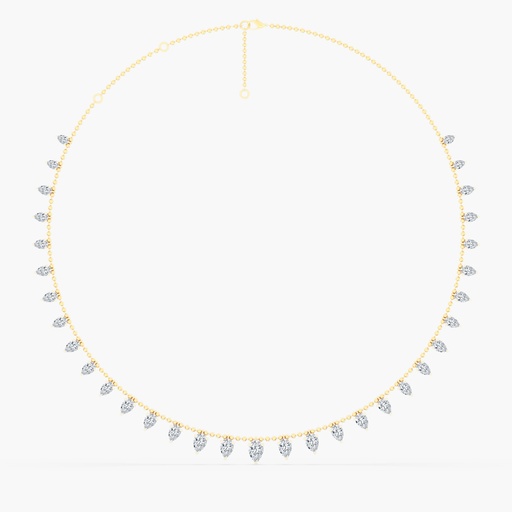 [N192] Pear Bead Chain Shaker Necklace 