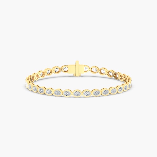 [BZ102] East West Oval Bezel Tennis Bracelet