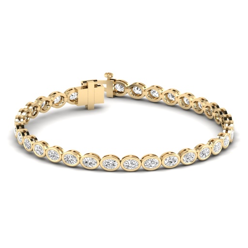 [BZ102] East West Oval Tennis Bracelet