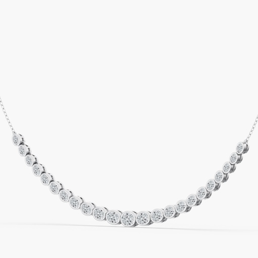 [NF98] East West Oval Bezel Necklace