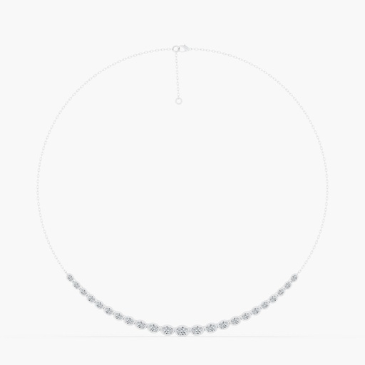 [NF98] East West Oval Bezel Necklace