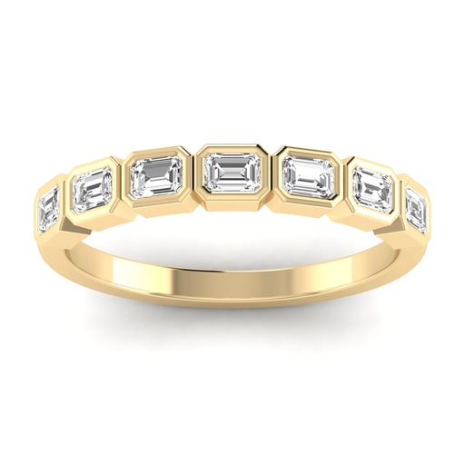 [R48EW] East West Emerald Bezel Band 