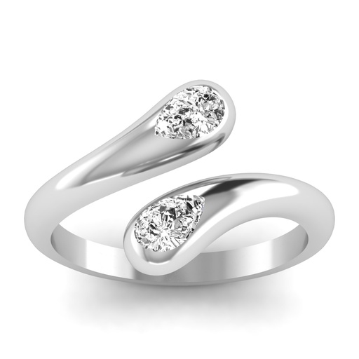 [R503] Domed Pear Bypass Ring