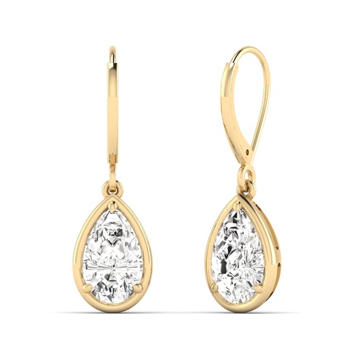 [E262PS] Gold Frame Pear Drop Earrings