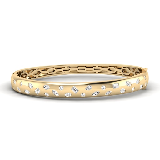 [FBG168] Multi Shape Inlay Domed Bangle 