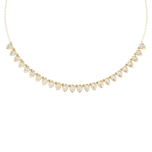 [N176PS] Reverse Pear Bezel Necklace