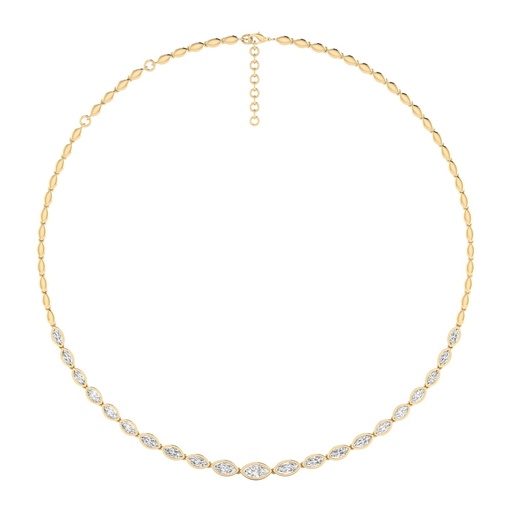 [N183MQ] East West Marquise Bezel Fashion Necklace 
