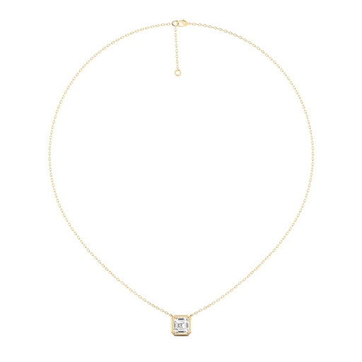 [N119ASH] Gold Frame Asscher Pendant