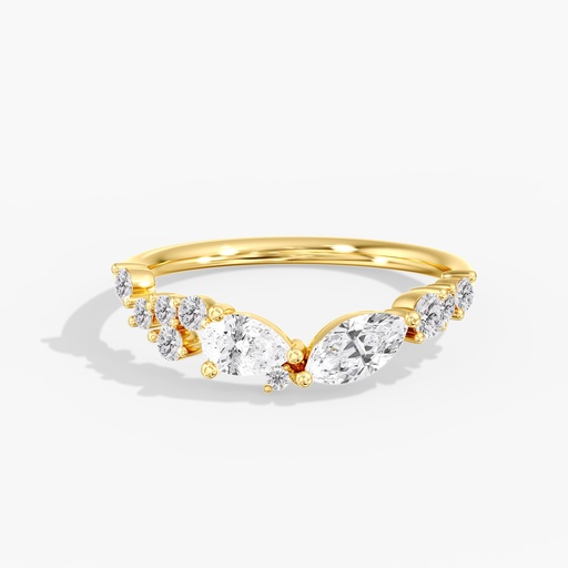 [R794] Asymmetrical Pear & Marquise Band