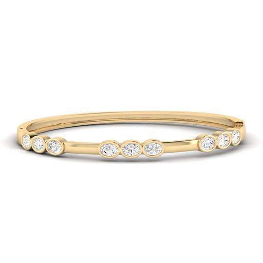 [FBG164] Oval Bezel Trio Section Bangle 