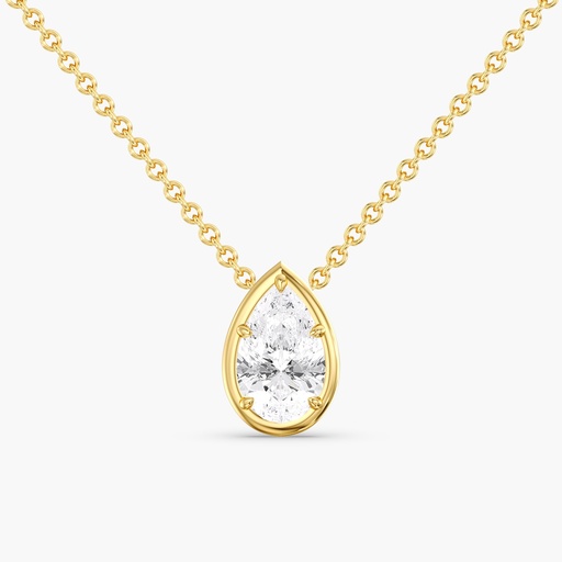 [N130PS] Gold Frame Pear Pendant 