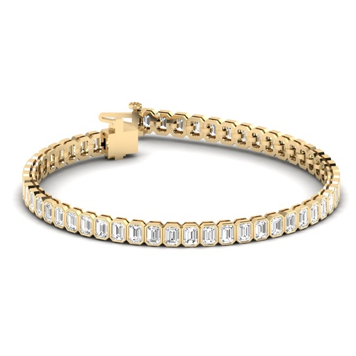[BZEM] Emerald Bezel Tennis Bracelet