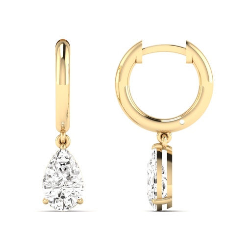 [D242PS] Pear Drop Hoops