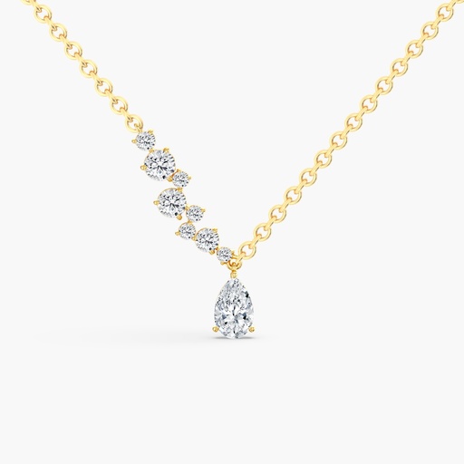 [NPS90ST] Starlight Asymmetrical Pear Necklace 