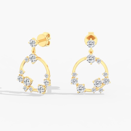 [E33ST] Starlight Circular Dangle Earrings