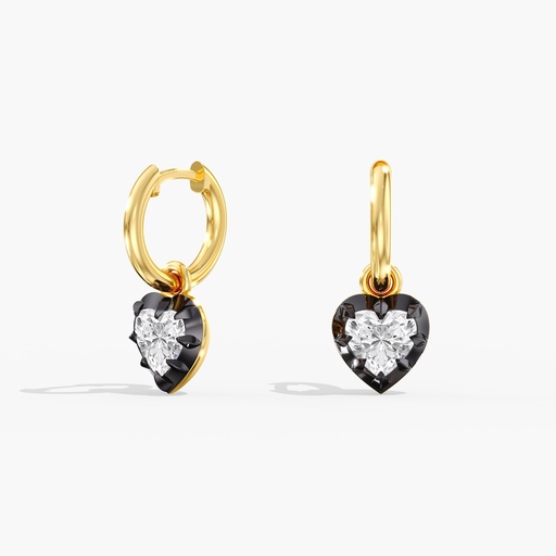 [E249HS] Vintage Inspired Heart Drop Earrings