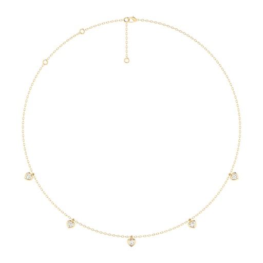 [N36HRT] Heart Bezel Droplet Necklace 