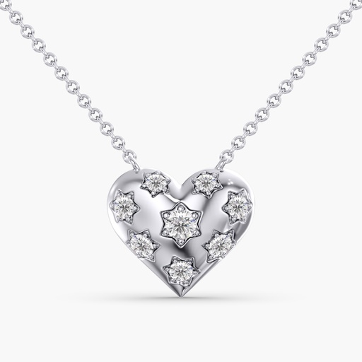 [P175] Puffy Heart Necklace