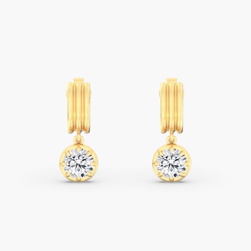 [D348RB] Round Aura Drop Earrings