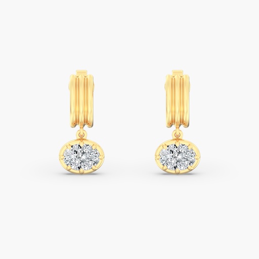 [D348OV] Oval Aura Drop Earrings 