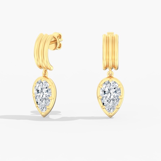 [D348PRS] Pear Aura Drop Earrings 