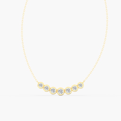 [N427] Graduated Bezel Bar Necklace