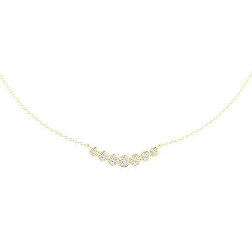 [N427] Graduated Bezel Bar Necklace