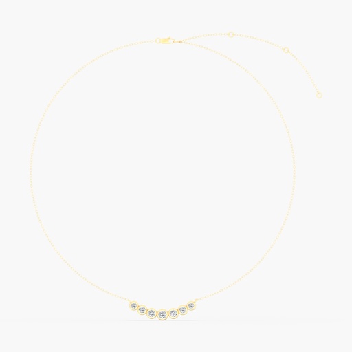 [N427] Graduated Bezel Bar Necklace