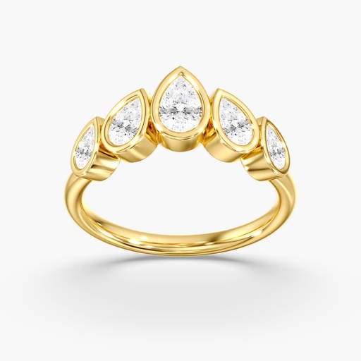 [R802] Pear Bezel Contour Band