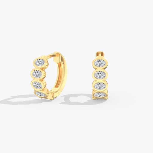 [EH54OV] East West Oval Bezel Huggies 