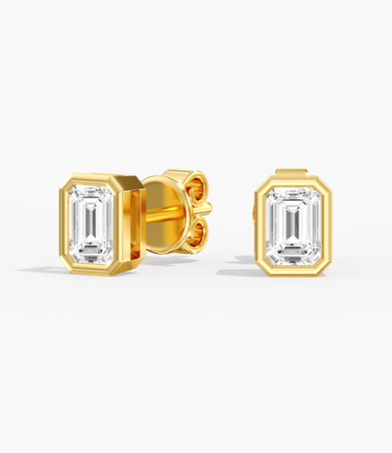 [EBEM] Emerald Bezel Studs
