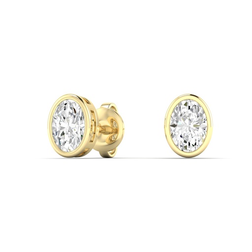 [EBOV] Oval Bezel Studs