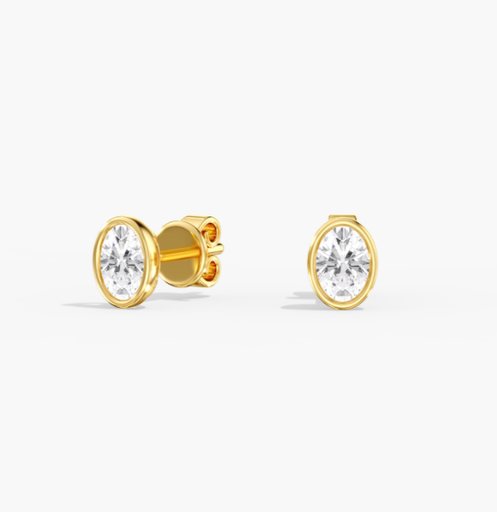 [EBOV] Oval Bezel Studs