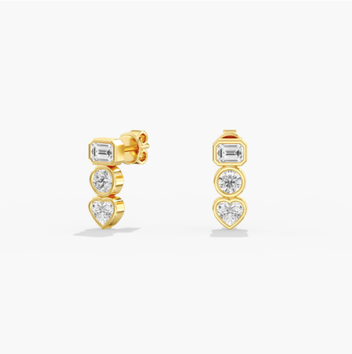 [E383] Mini Multi Shape Bezel Studs
