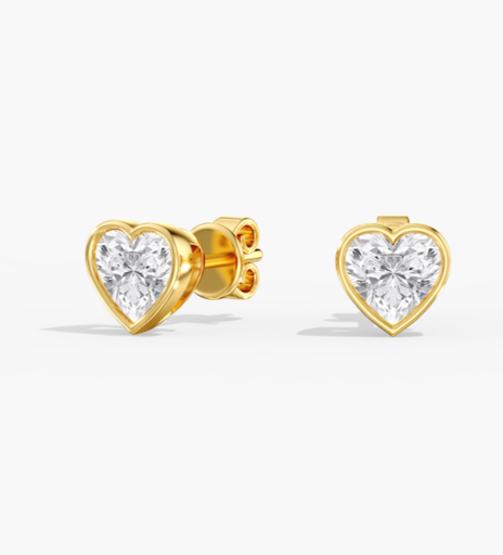 [EBHS] Heart Bezel Studs